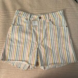 Wrangler White and Yellow Jean Shorts Retro Style